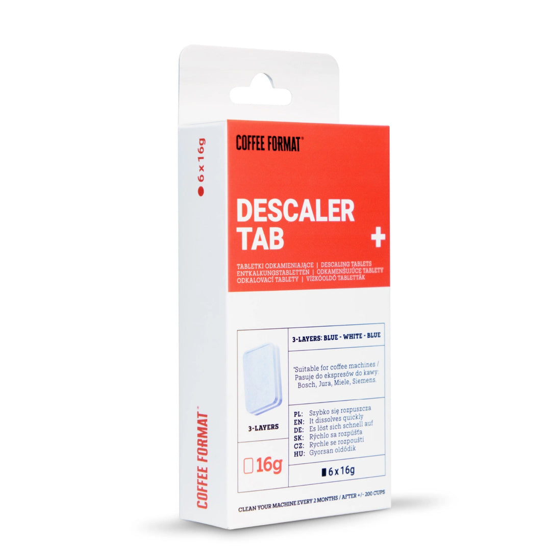 Tablety na odstraňovanie vodného kameňa pre kávovary, Coffee Format Descaler Tab+ 6x16g