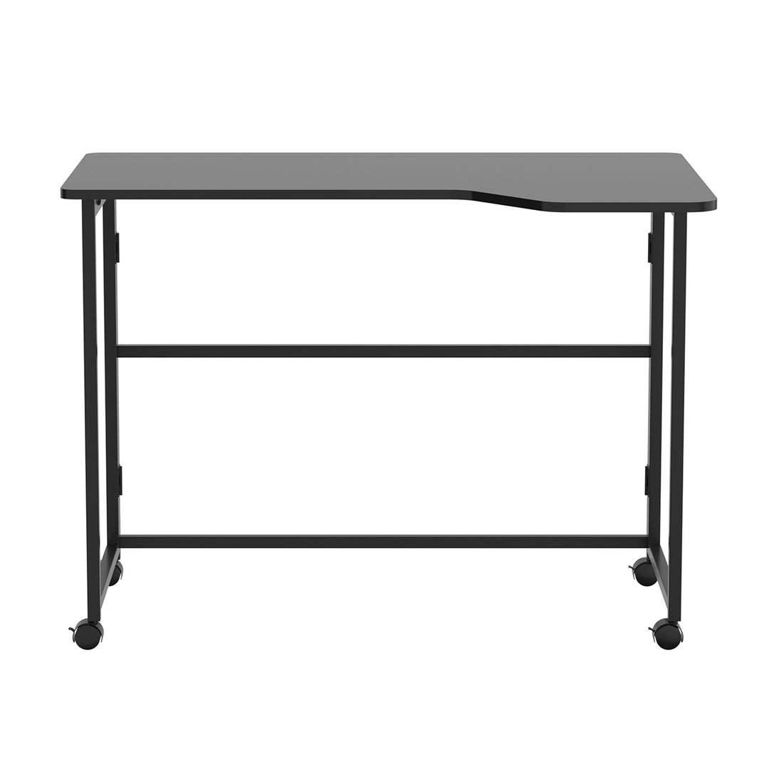 Skladací stôl Maclean, čierny, mobilný, 100 × 65 cm, max. 50 kg, uhlový, tvar L, MC-1250 L/B