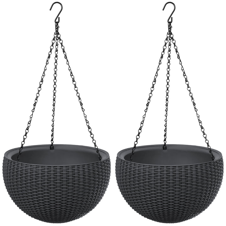 Závesný kvetináč Keter Sphere Planter, farba antracitová, 2 ks