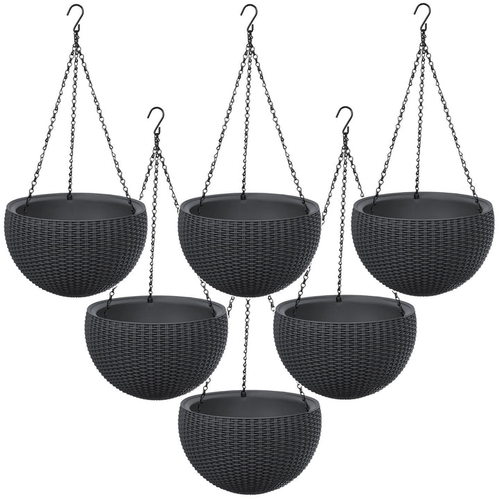 Závesný kvetináč Keter Sphere Planter, farba antracitová, 6 ks
