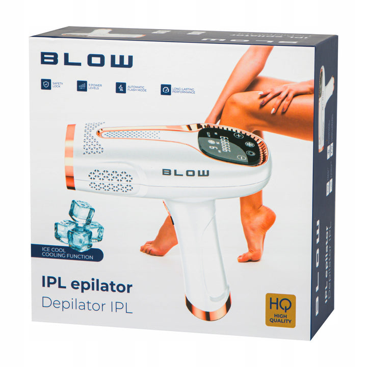 IPL epilátor Blow light, funkcia Ice Cool, 9 úrovní výkonu, vstavaný UV filter, automatický režim blesku, dlhotrvajúca účinnosť, 44-480#