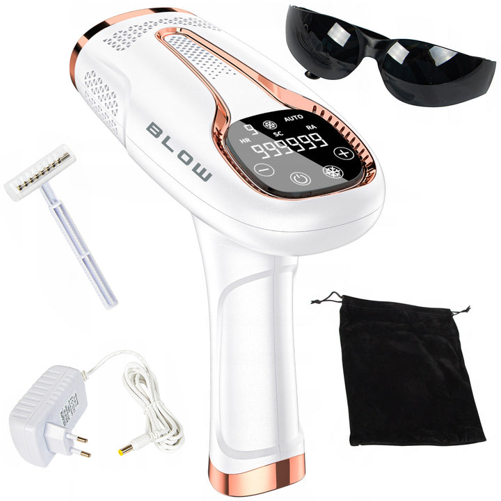 IPL epilátor Blow light, funkcia Ice Cool, 9 úrovní výkonu, vstavaný UV filter, automatický režim blesku, dlhotrvajúca účinnosť, 44-480#