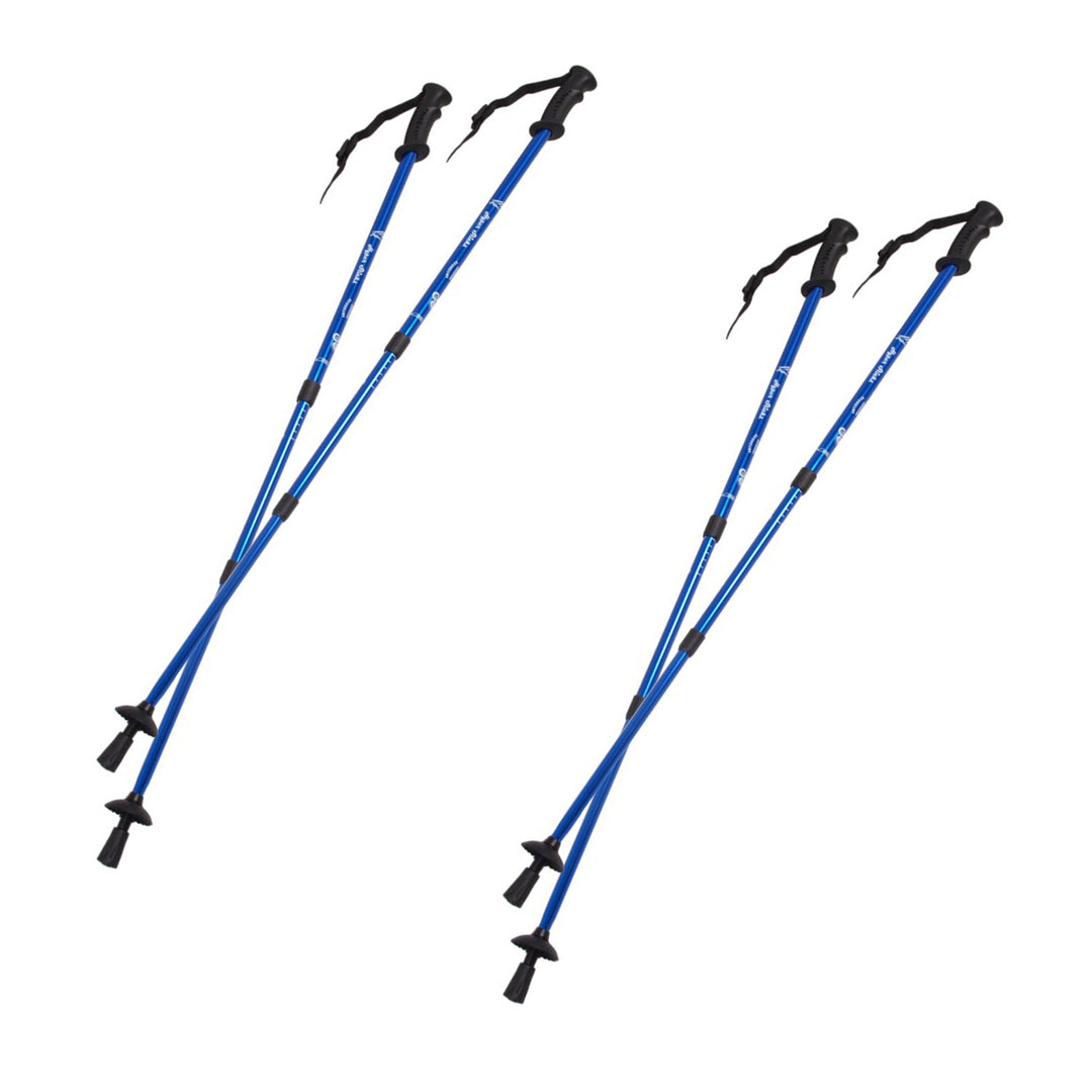 Hliníkové teleskopické palice na nordic walking 65–135 cm, modré, 2 páry