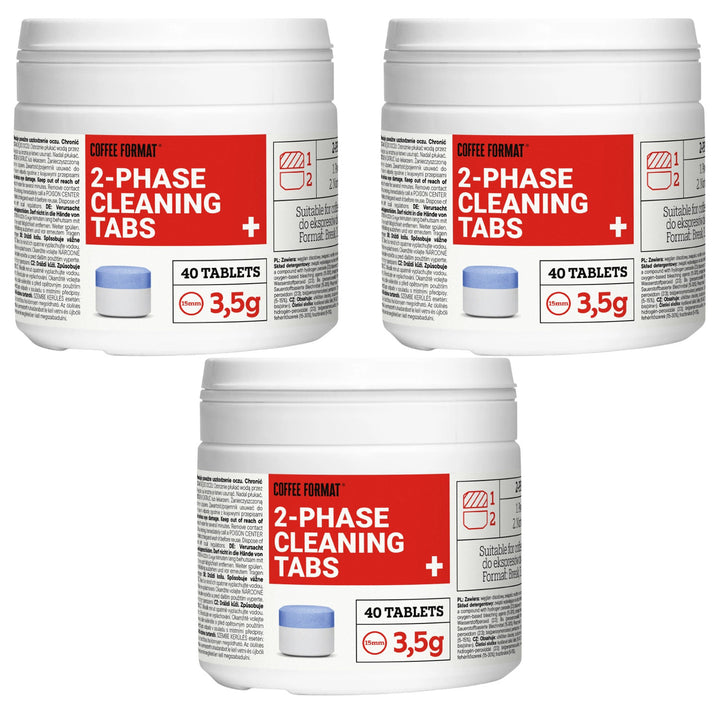 Tablety na čistenie kávovaru, 2-fázové Cleaning TABS+ 40 x 3,5 g Coffee Format, 3 balenia