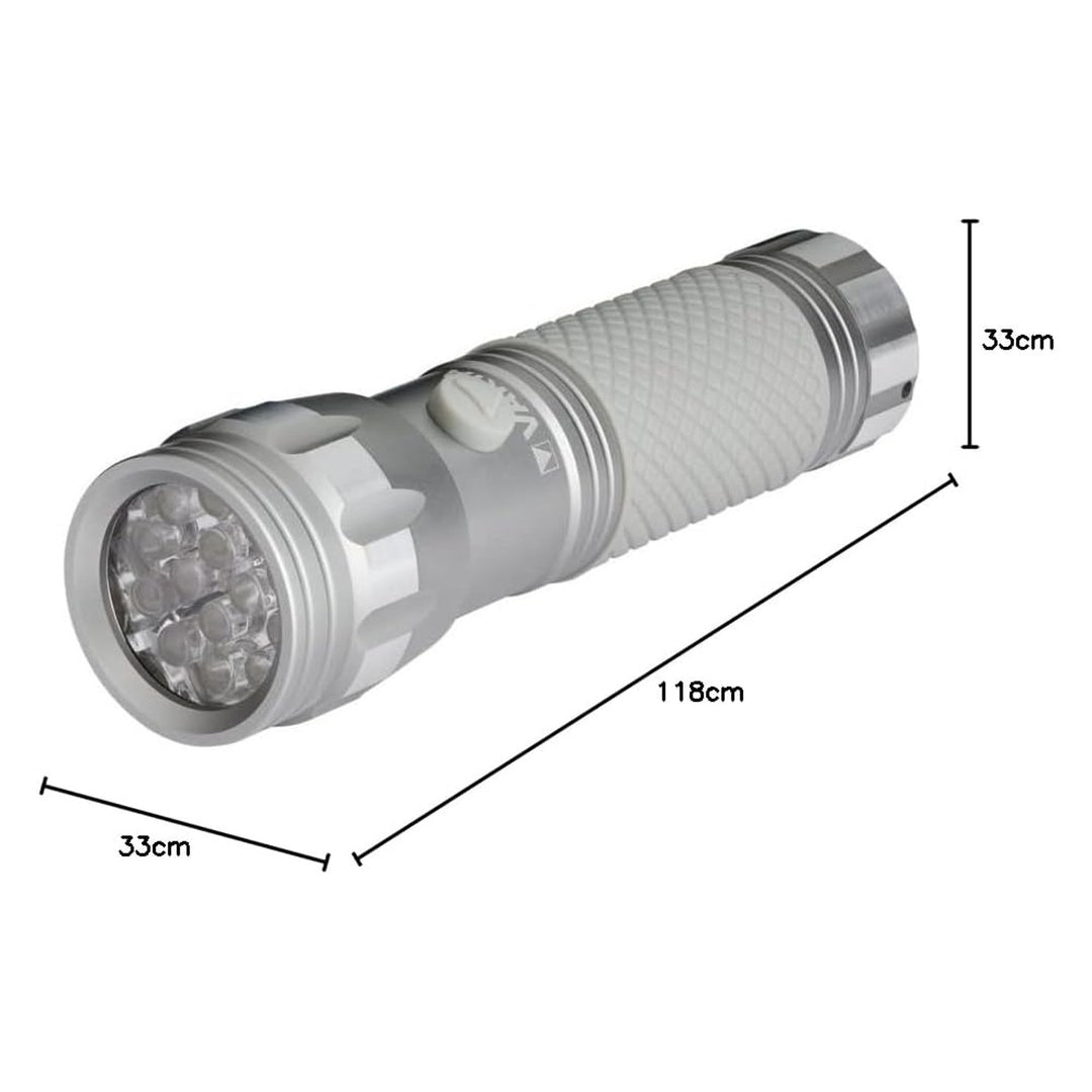 Hands-on UV LED baterka 15638 z hliníka, vlnová dĺžka UV žiarenia 395–400 nm, technológia Multi LED + batérie Varta v balení