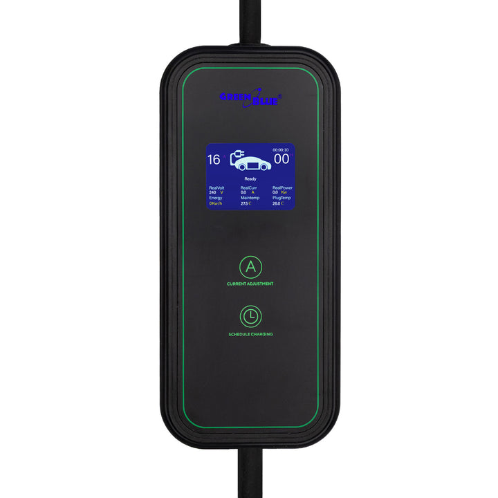 Nabíjačka pre elektromobily (EV) / plug-in hybridy (PHEV) GreenBlue, prenosná, typ 2, dĺžka kábla 6,8 m, IP65, 11 kW, 220–380 V striedavého prúdu, 50/60 Hz, 16 A, 3 fázy, GB1100