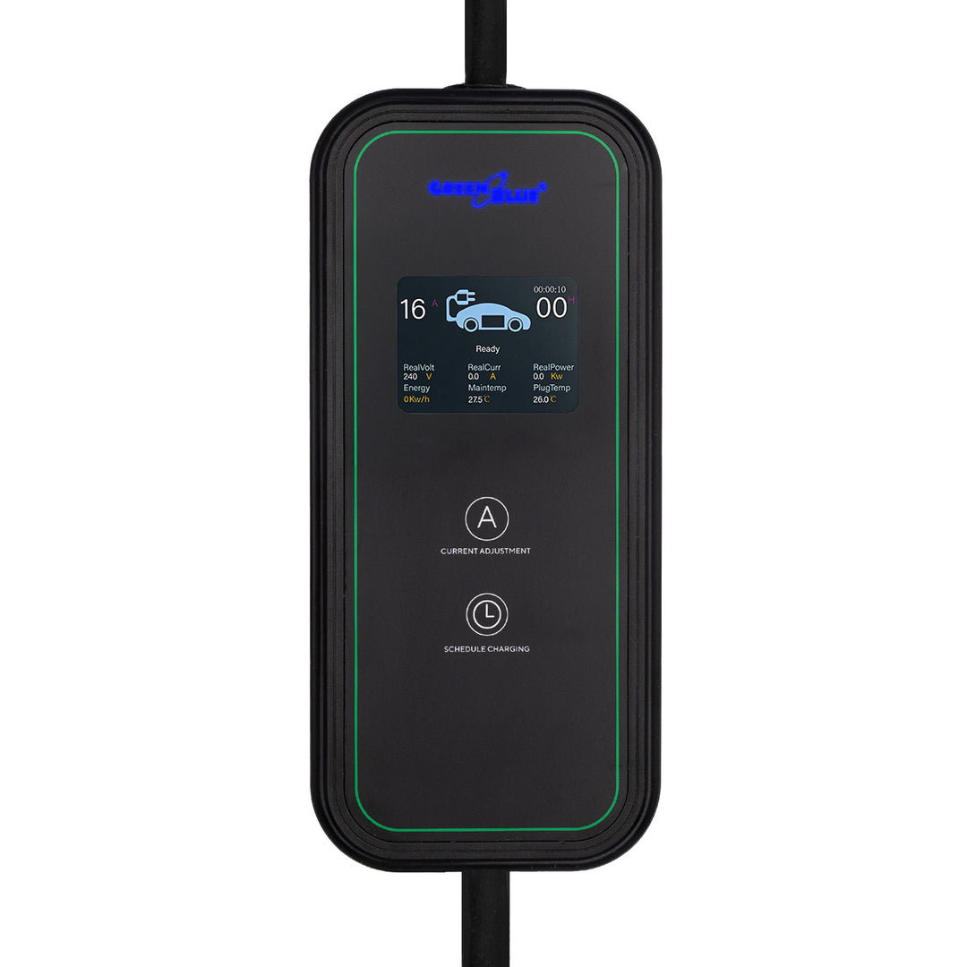 Nabíjačka pre elektromobily (EV) / plug-in hybridy (PHEV) GreenBlue, prenosná, typ 2, dĺžka kábla 6,8 m, IP65, 11 kW, 220–380 V striedavého prúdu, 50/60 Hz, 16 A, 3 fázy, GB1100