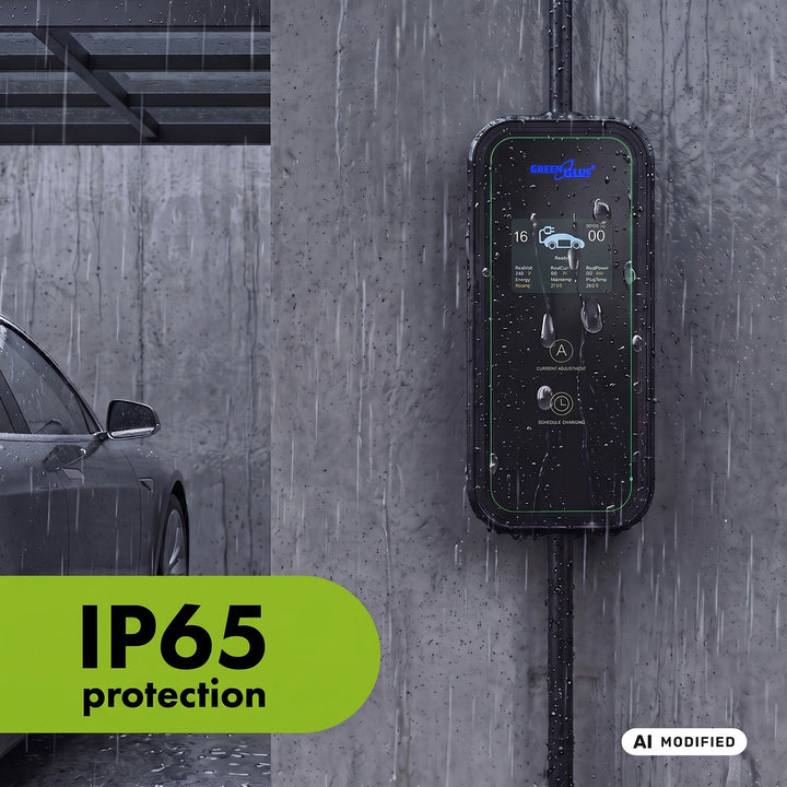 Nabíjačka pre elektromobily (EV) / plug-in hybridy (PHEV) GreenBlue, prenosná, typ 2, dĺžka kábla 6,8 m, IP65, 11 kW, 220–380 V striedavého prúdu, 50/60 Hz, 16 A, 3 fázy, GB1100