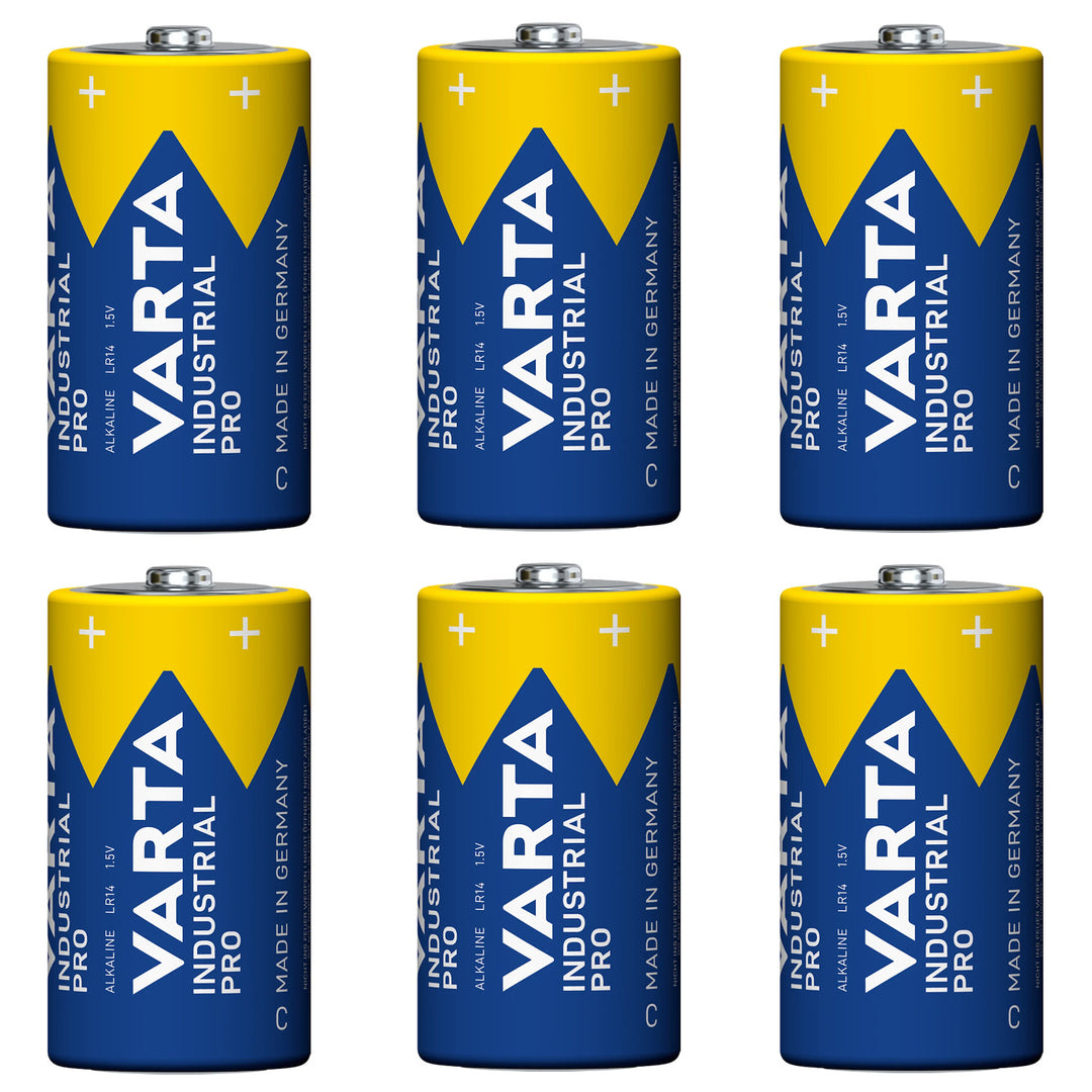 6 ks alkalických batérií R-14 LR14 C 1,5 V Varta Industrial Pro