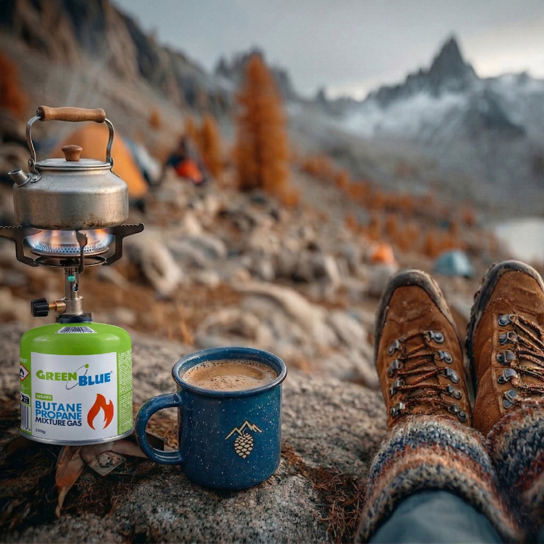 10 ks plynových náplní GreenBlue 500 g. Certifikát: Pi 0437, v súlade s normou EN 417, bután-propán, teplotný rozsah -10 °C až +40 °C, závitový ventil 7/16'' GB499
