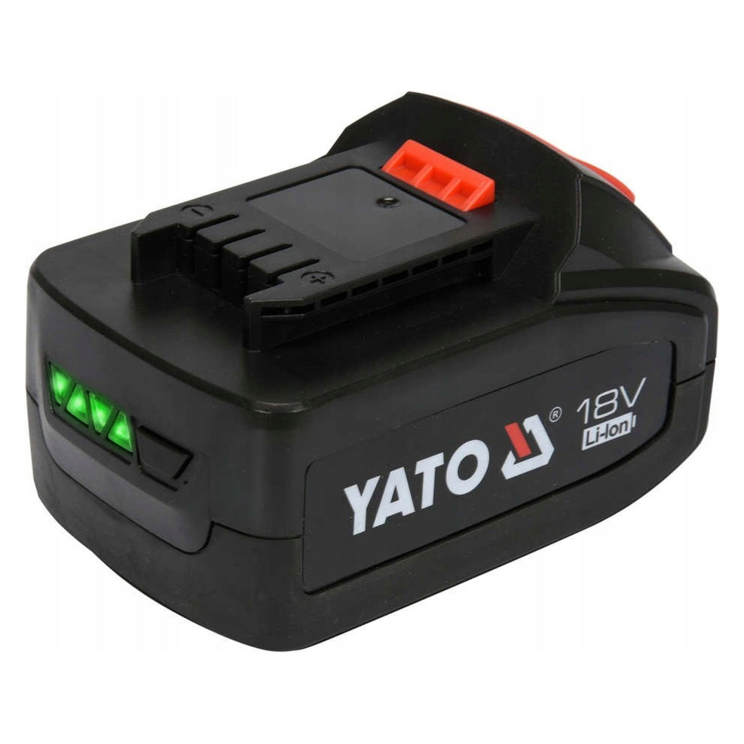 Akumulátorová maznička Yato, v sade nabíjačka a batéria 3 Ah, tlak 620 bar, integrované pracovné LED osvetlenie, vysoký výkon a výdatnosť 284 g/min, YT-07020