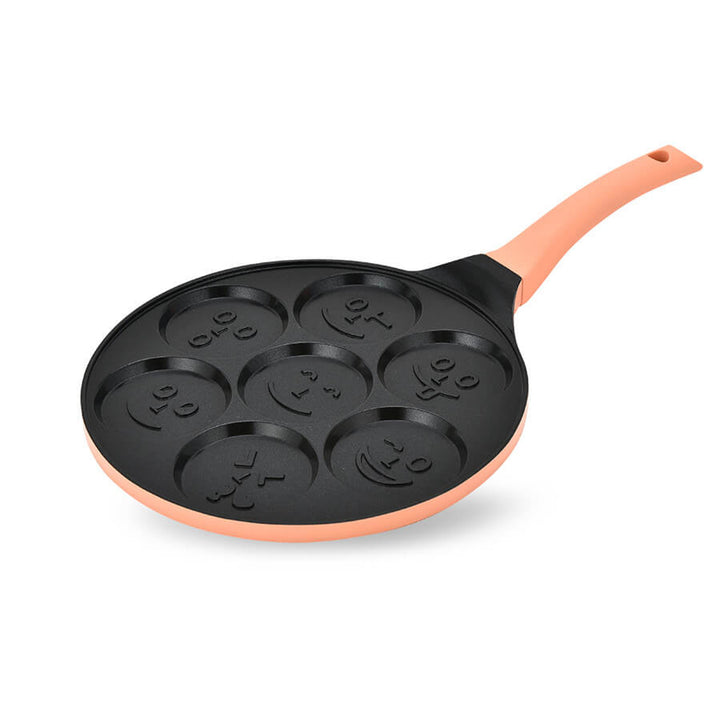 Panvica na palacinky Maestro, vzor s emotikami, priemer 26 cm, nepriľnavý povrch, silikónová rukoväť, vhodná na všetky typy sporákov, MR-1222-B