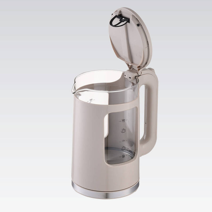 Sklenená rýchlovarná kanvica Maestro, objem 1,7 l, výkon 2200 W, ukazovateľ hladiny vody, LED podsvietenie, otočná základňa, farba béžová, MR-065-BEIGE