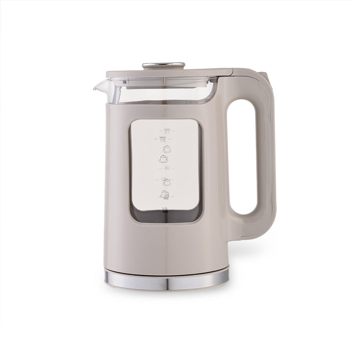 Sklenená rýchlovarná kanvica Maestro, objem 1,7 l, výkon 2200 W, ukazovateľ hladiny vody, LED podsvietenie, otočná základňa, farba béžová, MR-065-BEIGE