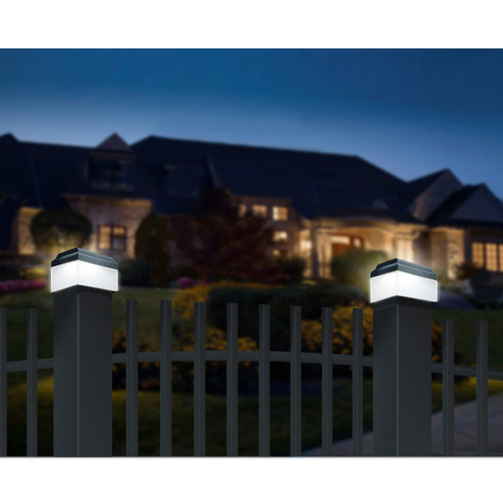 Solárna LED lampa na stĺpik GreenBlue, 60 x 60 mm, oblúkový kryt, GB126, 2 ks
