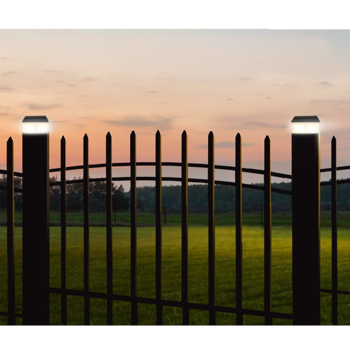Solárna LED lampa na stĺpik GreenBlue, 60 x 60 mm, oblúkový kryt, GB126, 2 ks