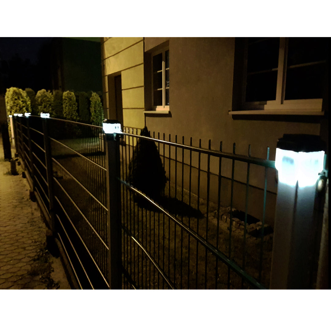 Solárna LED lampa na stĺpik GreenBlue, 60 x 60 mm, oblúkový kryt, GB126, 2 ks