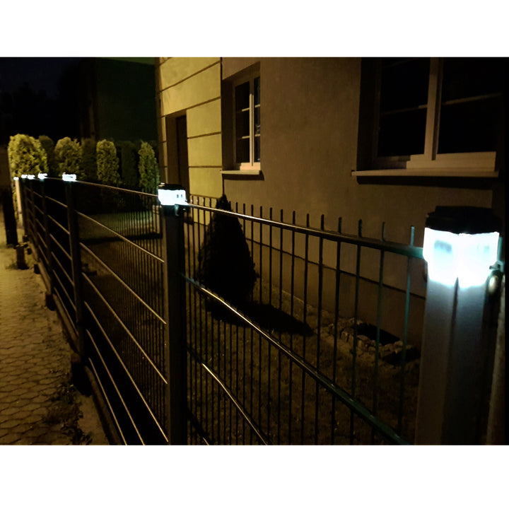 Solárna LED lampa na stĺpik GreenBlue, 60 x 60 mm, oblúkový kryt, GB126, 2 ks