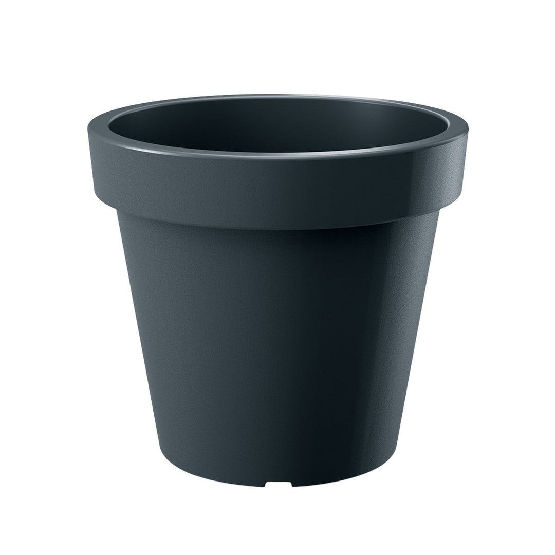 Kvetináč Ethick Lexo Round, priemer 80 cm, výška 75 cm, matná povrchová úprava, odolný voči poveternostným vplyvom, odtokový otvor, antracitová farba, DLR800-S433