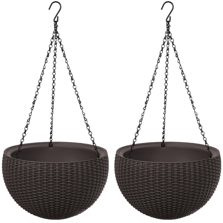 Závesný kvetináč Keter Sphere Planter, hnedá farba, 2 ks