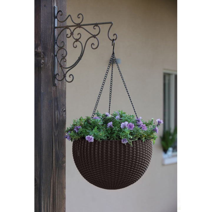 Závesný kvetináč Keter Sphere Planter, hnedá farba, 3 ks