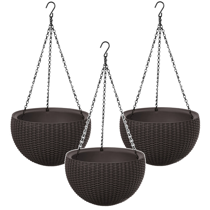 Závesný kvetináč Keter Sphere Planter, hnedá farba, 3 ks