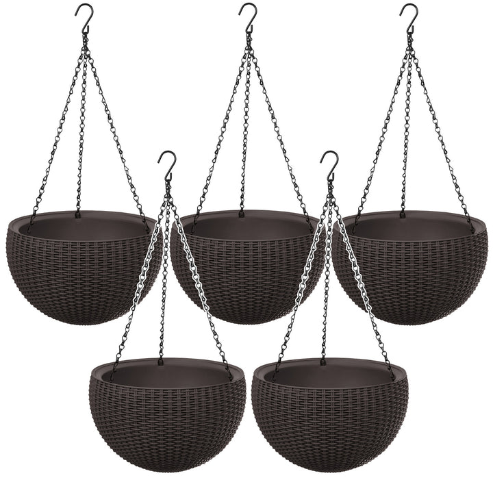 Závesný kvetináč Keter Sphere Planter, hnedá farba, 5 ks