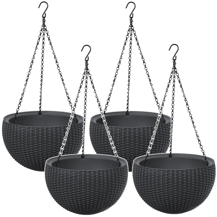 Závesný kvetináč Keter Sphere Planter, farba antracitová, 4 ks