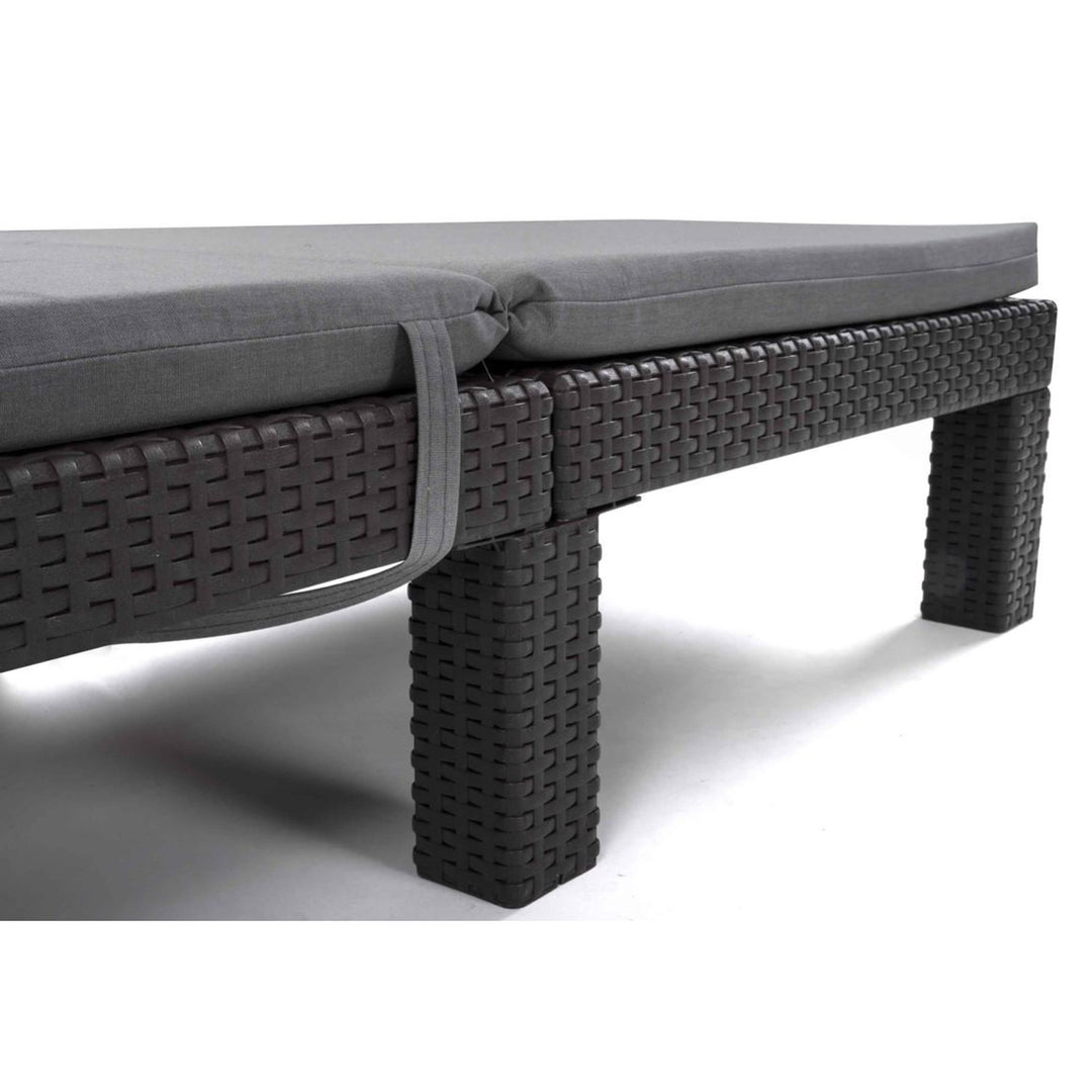 Vankúš na ležadlo Daytona, farba sivá, tkanina S-550 Melange, rozmery 192 x 64 cm, upevnenie pomocou gumového pásu, vodoodolný, Melange S-23