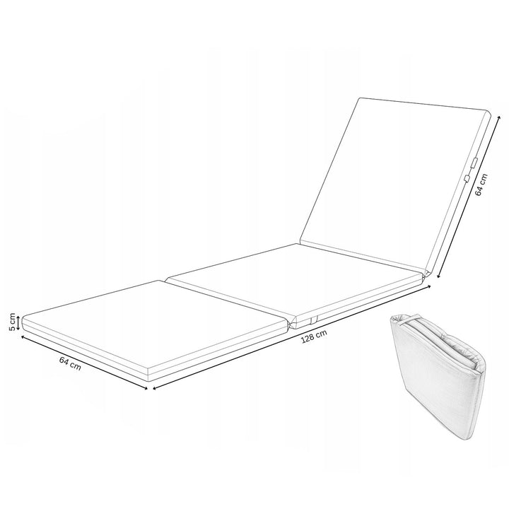 Vankúš na ležadlo Daytona, farba sivá, tkanina S-550 Melange, rozmery 192 x 64 cm, upevnenie pomocou gumového pásu, vodoodolný, Melange S-23