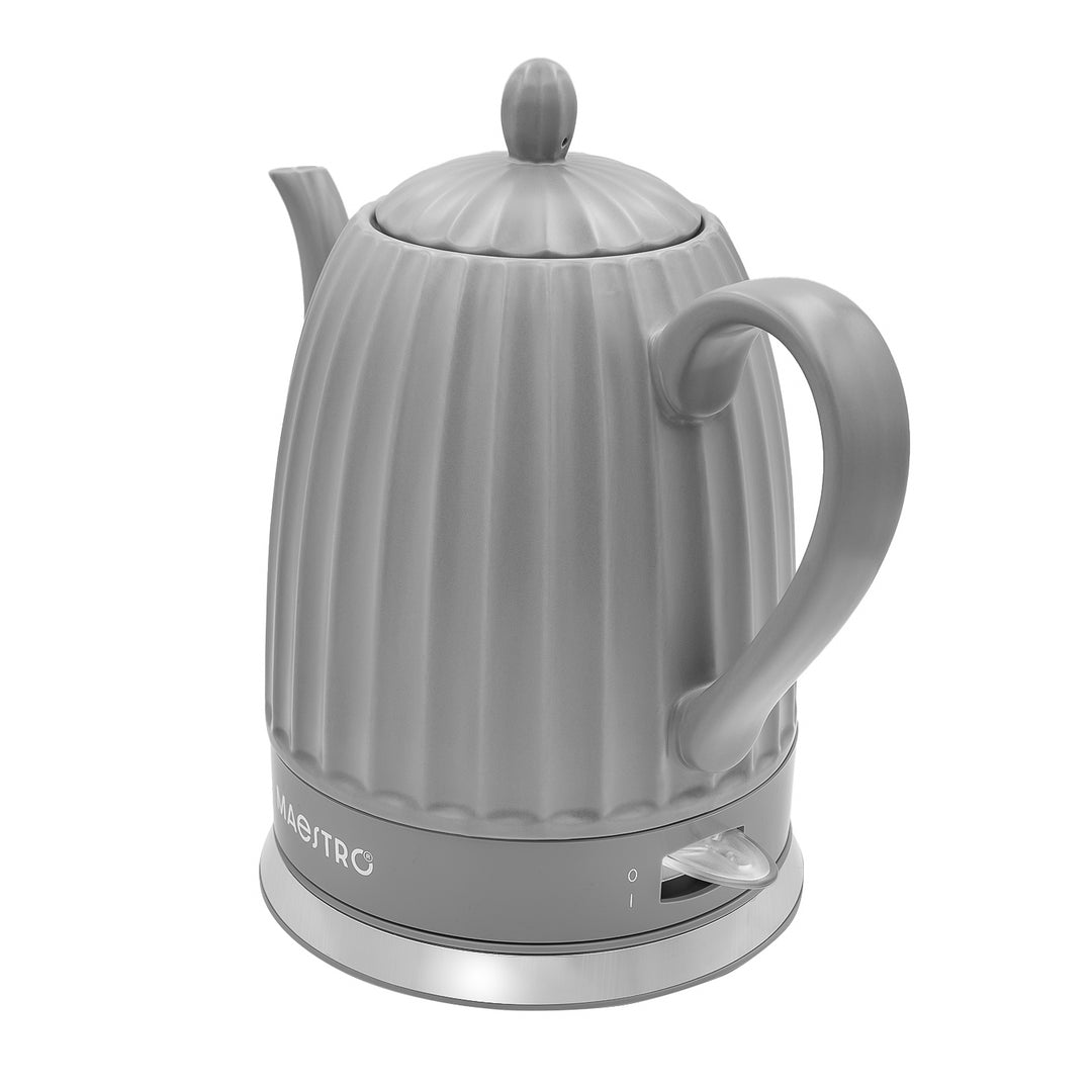 Keramická rýchlovarná kanvica Maestro, farba sivá, výkon 1500 W, objem 1,5 l, otočná základňa, ukazovateľ hladiny vody, napájací kábel 65 cm, MR-077