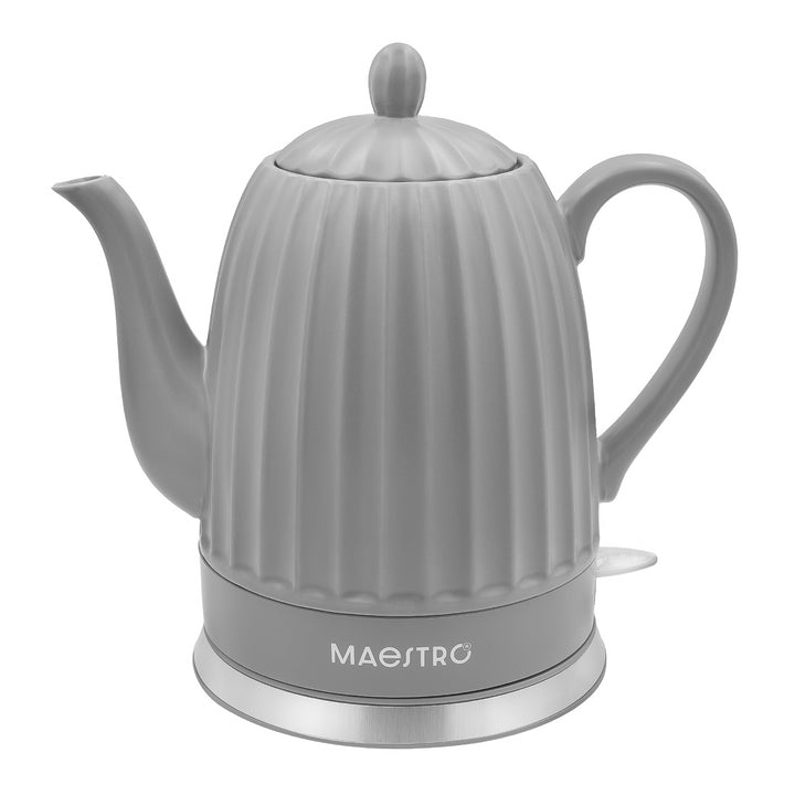 Keramická rýchlovarná kanvica Maestro, farba sivá, výkon 1500 W, objem 1,5 l, otočná základňa, ukazovateľ hladiny vody, napájací kábel 65 cm, MR-077