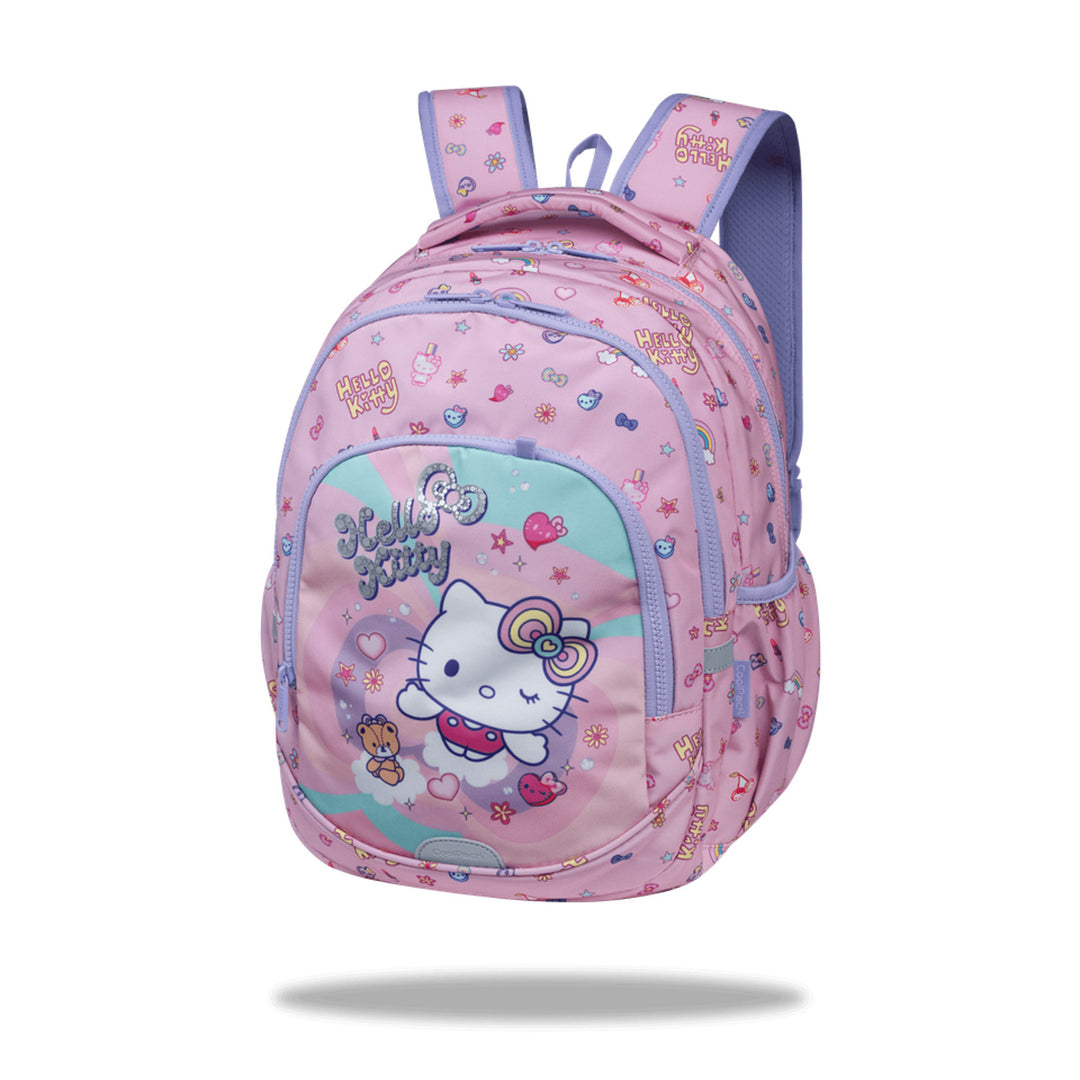 Školský batoh Hello Kitty Coolpack, veľkosť Primo Pro (16"), tvarované chrbtové čelo a polstrované ramenné popruhy, 2 hlavné priehradky a vrecko na notebook, zosilnené dno, F162025