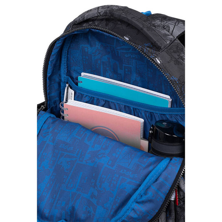 Školský batoh Spiderman Coolpack, veľkosť Jerry (15"), tvarované chrbátové čelo, 3 priestranné priehradky, zosilnené dno, F029777