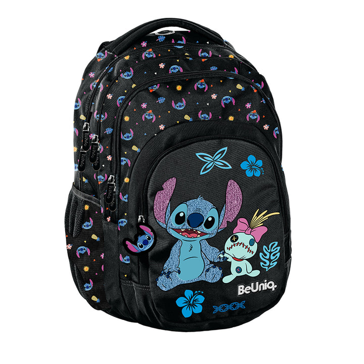 Školská súprava Stitch Paso, batoh s tromi priehradkami, oddelením na notebook a zosilneným dnom, puzdro na písacie potreby s gumičkami, vrece na topánky, ktoré sa dá pripnúť na chrbát, DS26MM