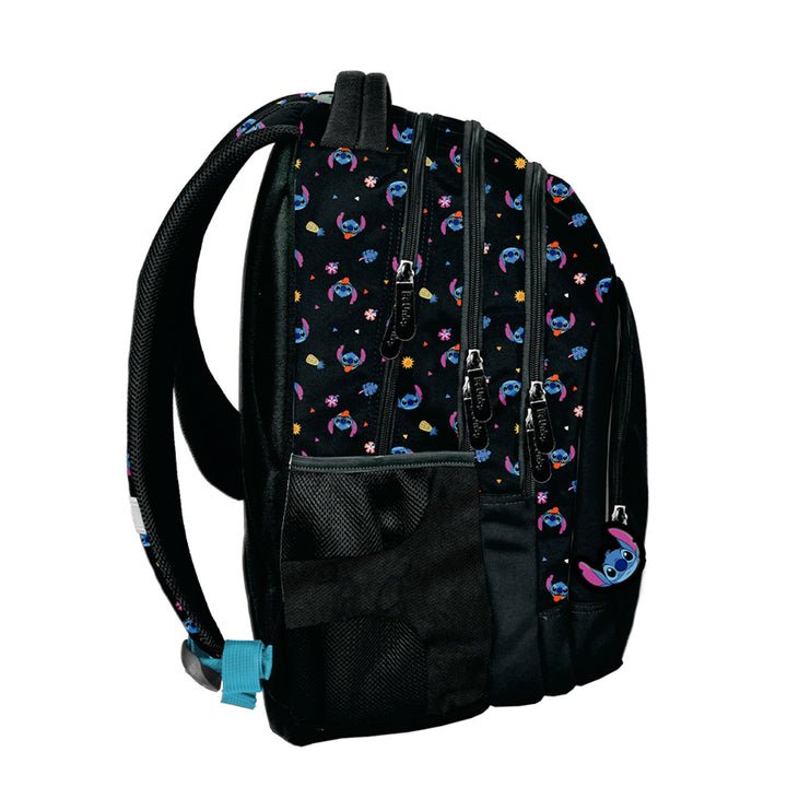 Školská súprava Stitch Paso, batoh s tromi priehradkami, oddelením na notebook a zosilneným dnom, puzdro na písacie potreby s gumičkami, vrece na topánky, ktoré sa dá pripnúť na chrbát, DS26MM