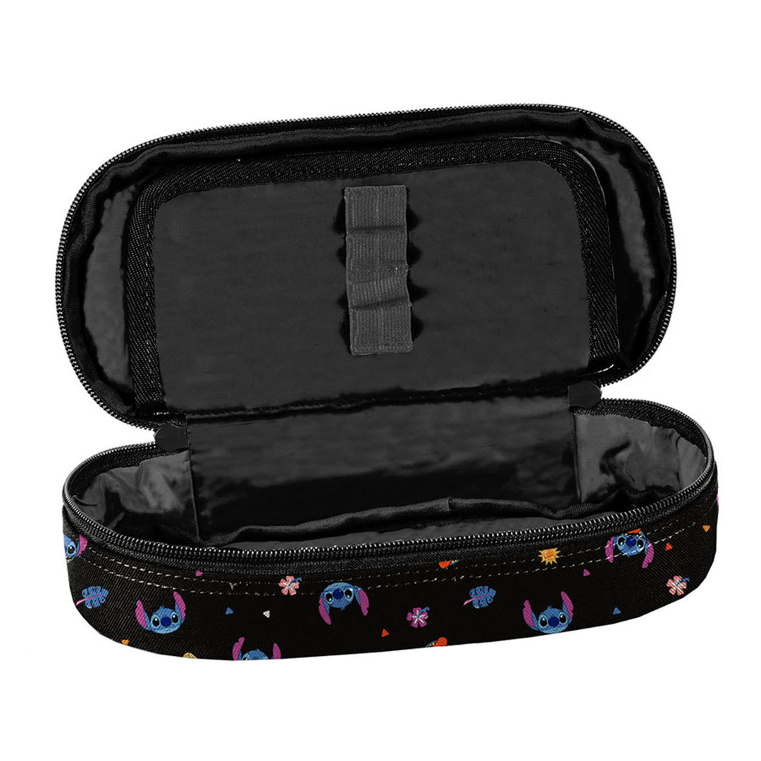 Školská súprava Stitch Paso, batoh s tromi priehradkami, oddelením na notebook a zosilneným dnom, puzdro na písacie potreby s gumičkami, vrece na topánky, ktoré sa dá pripnúť na chrbát, DS26MM