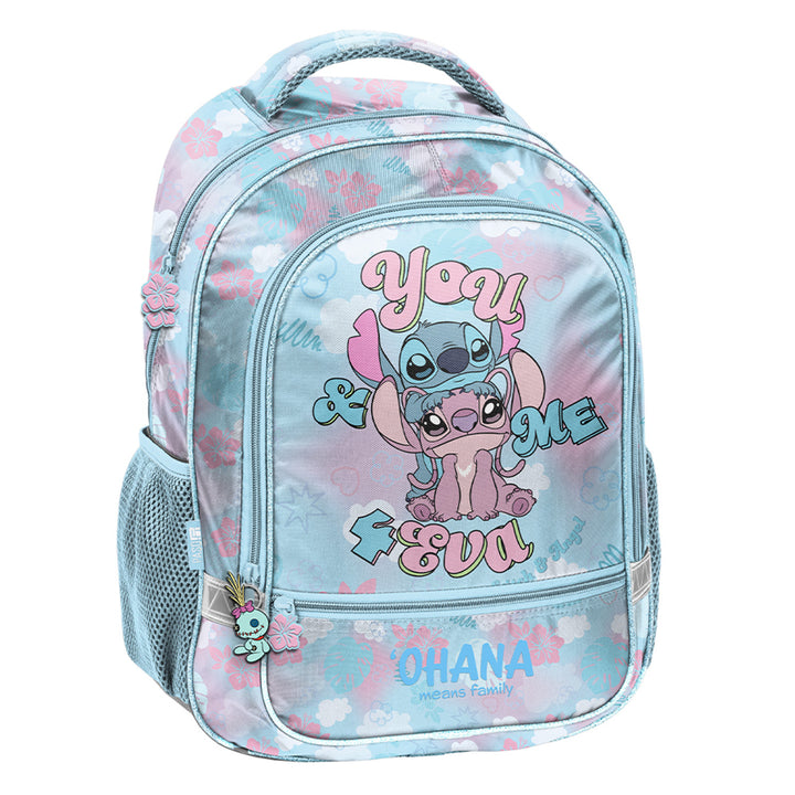 Školská súprava Stitch Paso, batoh s dvoma priehradkami, reflexnými prvkami a vystuženým chrbtom, puzdro na písacie potreby bez obsahu a s úchytmi na pomôcky, vrece na topánky s možnosťou pripevnenia na chrbát, DS26WW