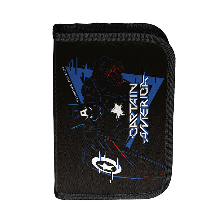 Školská súprava Captain America Paso, batoh s dvoma priehradkami, reflexnými prvkami a vystuženým chrbtom, puzdro na písacie potreby bez výbavy a s úchytmi na pomôcky, vrece na topánky s možnosťou nosenia na chrbte, AV26KK