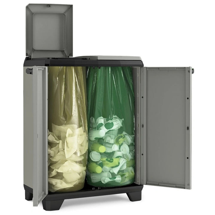 Odpadkový kontajner Keter Planet, objem 2x110 l, farba sivá, 68x39x92 cm, 246640