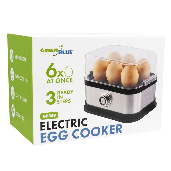 Automatický varič na vajcia GreenBlue, výkon 200 W, až na 6 vajec, odmerka, 220–240 V~, 50/60 Hz, GB359
