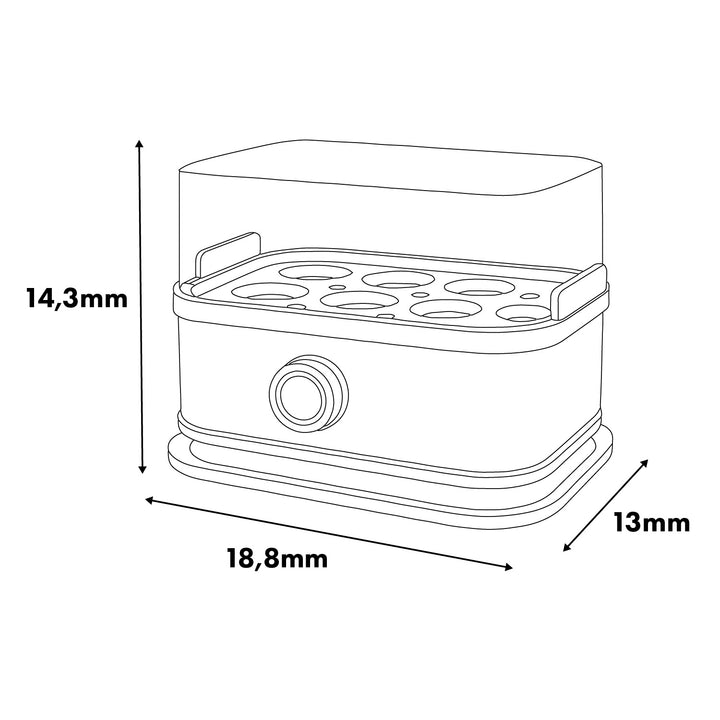 Automatický varič na vajcia GreenBlue, výkon 200 W, až na 6 vajec, odmerka, 220–240 V~, 50/60 Hz, GB359