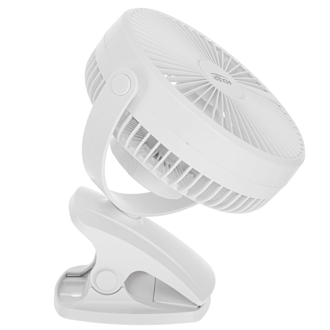 Stolný ventilátor s klipom, na batériu, 15,5 cm, otočný o 360°, USB-C, Adler