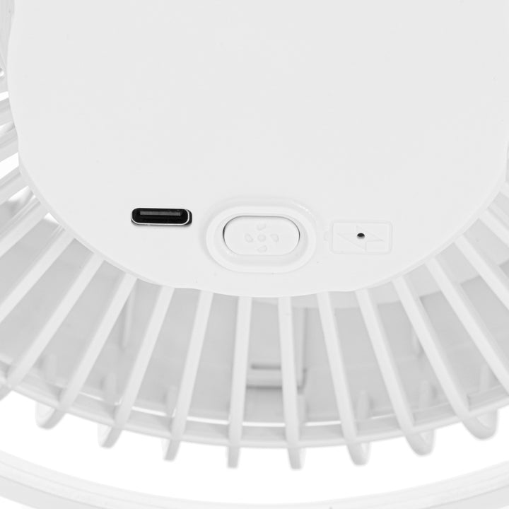 Stolný ventilátor s klipom, na batériu, 15,5 cm, otočný o 360°, USB-C, Adler