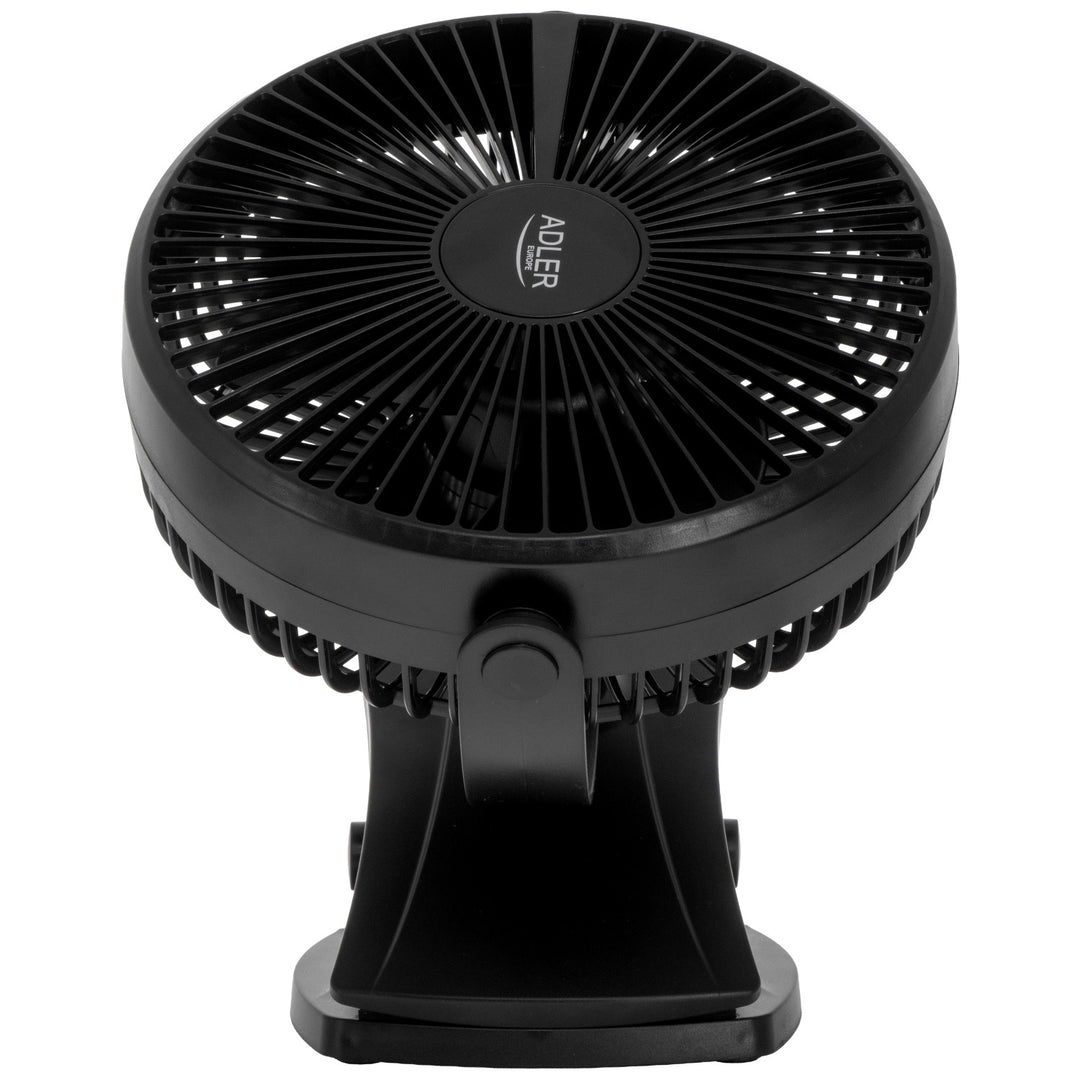 Stolný ventilátor s klipom, na batériu, 15,5 cm, otočný o 360°, USB-C, Adler