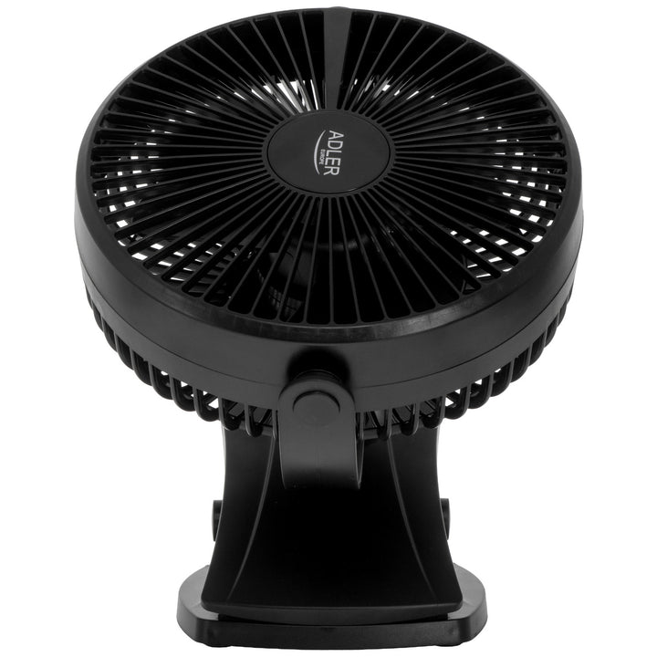 Stolný ventilátor s klipom, na batériu, 15,5 cm, otočný o 360°, USB-C, Adler