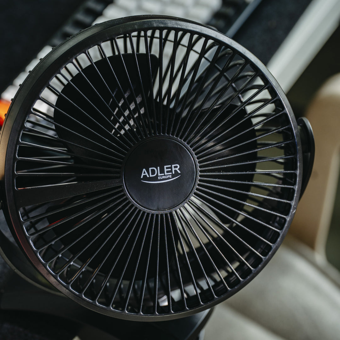 Stolný ventilátor s klipom, na batériu, 15,5 cm, otočný o 360°, USB-C, Adler