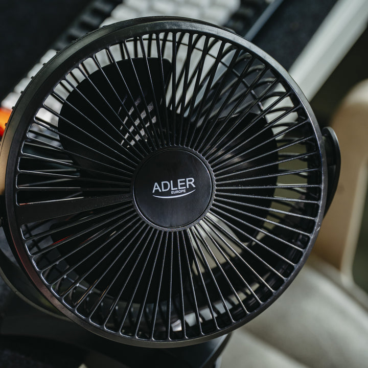 Stolný ventilátor s klipom, na batériu, 15,5 cm, otočný o 360°, USB-C, Adler