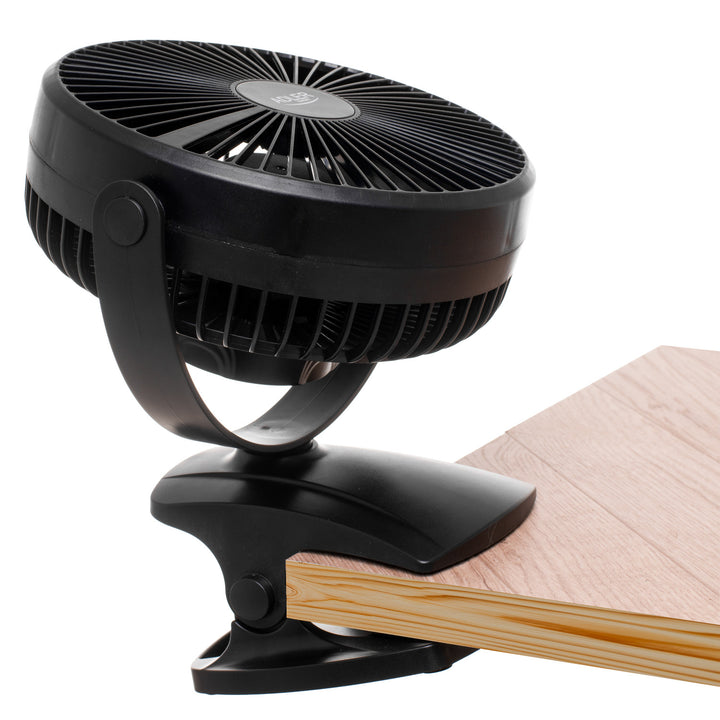 Stolný ventilátor s klipom, na batériu, 15,5 cm, otočný o 360°, USB-C, Adler