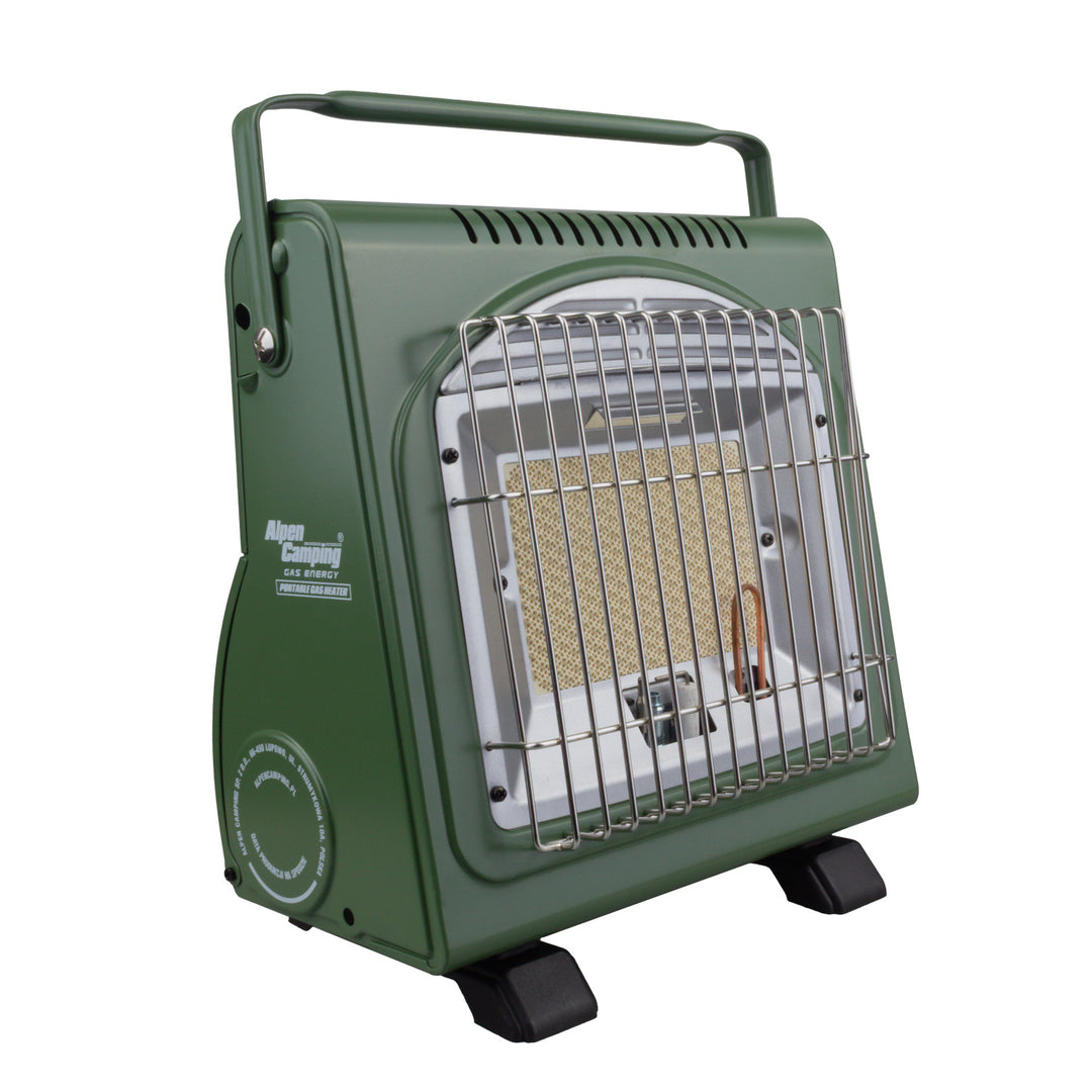 Prenosný plynový varič Alpen Camping, 2 v 1, spotreba plynu 124 g/h, piezoelektrické zapaľovanie, ICELAND IK-1000 PRO+ 4x plynová kartuša 227 g GreenBlue. Certifikát: Pi 0875, v súlade s normou EN 417